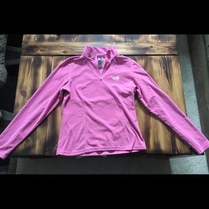 North face 1/4 zip pullover PINK size S